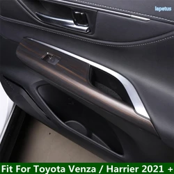 Inner Door Handle Holder Window Lifter Switch Button Cover Trim Fit For Toyota Venza / Harrier 2021 - 2024 Auto Accessories