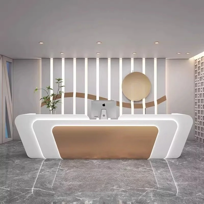 Simple Modern Reception Desks Company Executive Luxury Unique Reception Desks European Minimalist Mostrador Trendy Furniture