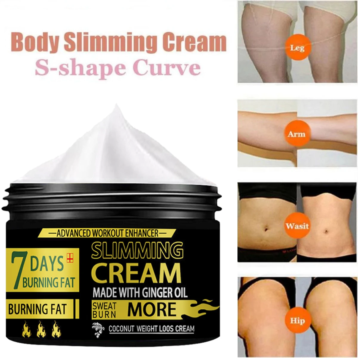 Ginger Slimming Cream Weight Loss Remove Waist Leg Cellulite Fat Burning Shaping Cream Whitening Firming Lift Body Care