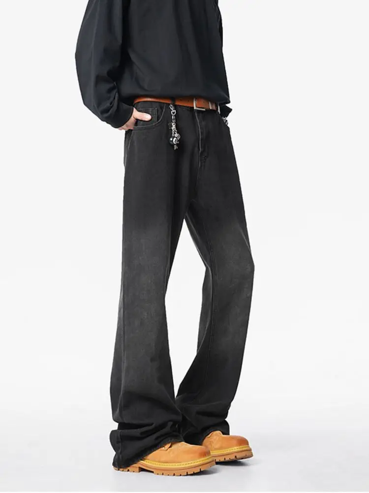 

American Sle Vintage Waed Jeans Men's Autumn Winter New Trend Loose Straight Leggings Slimming Flared Long Pants