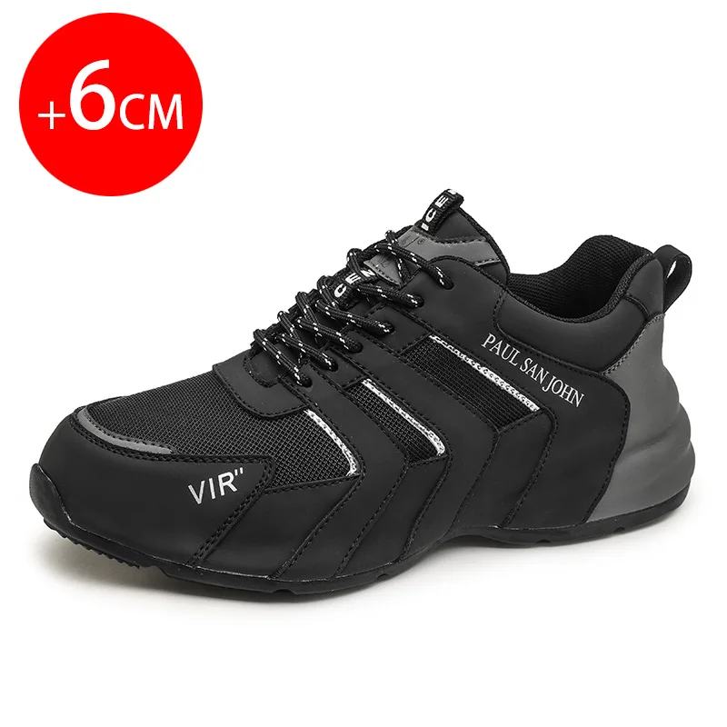 Lightweight casual shoes Breathable durable Anti slip design Increase height by 6 centimeters Mens height increasing shoes