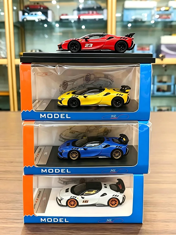Exquisite 1/64 Model Car For Racing Car SF90 Supercar Simulation Alloy Sports Car Model Collector Toy Luxury Vehicle For Gifts