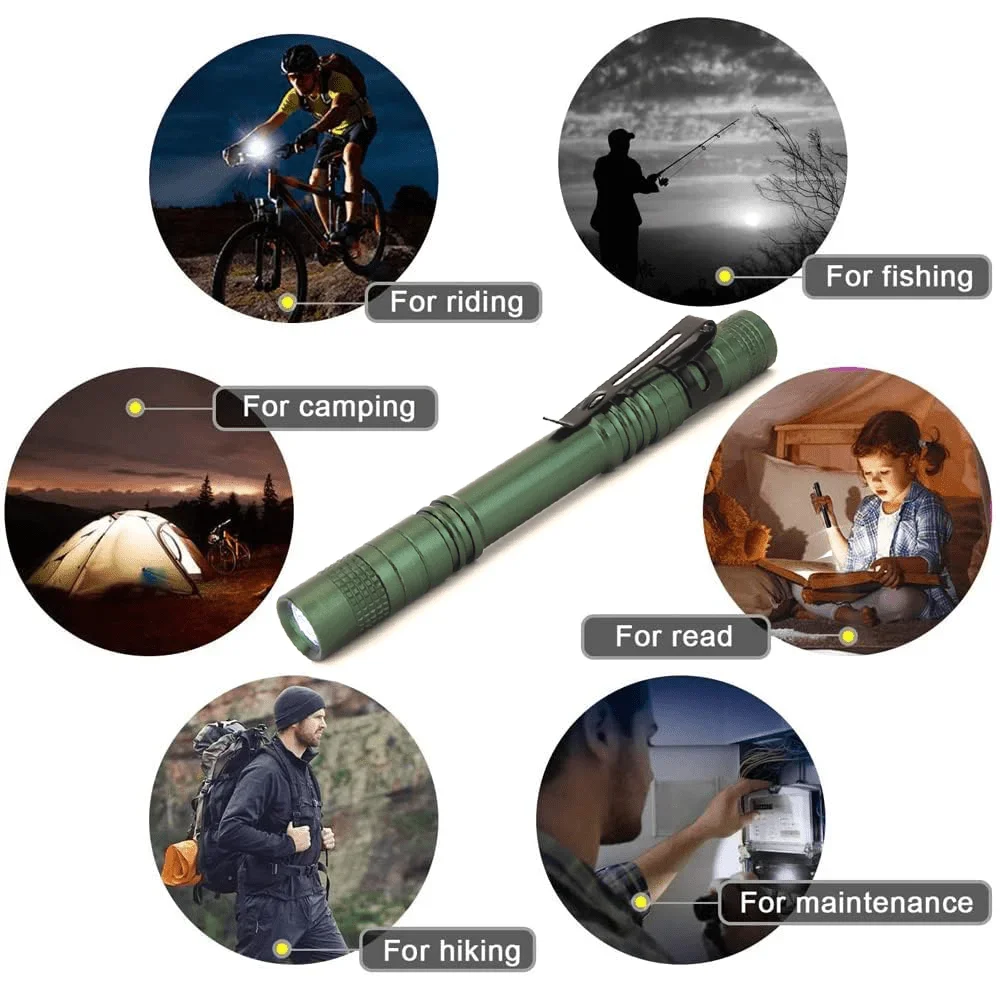 1/3/5pcs Mini Aluminum Pen Flashlight Pocket-Sized for Outdoor Camping Home Repair Portable Easy Carry Men's Gift No Battery