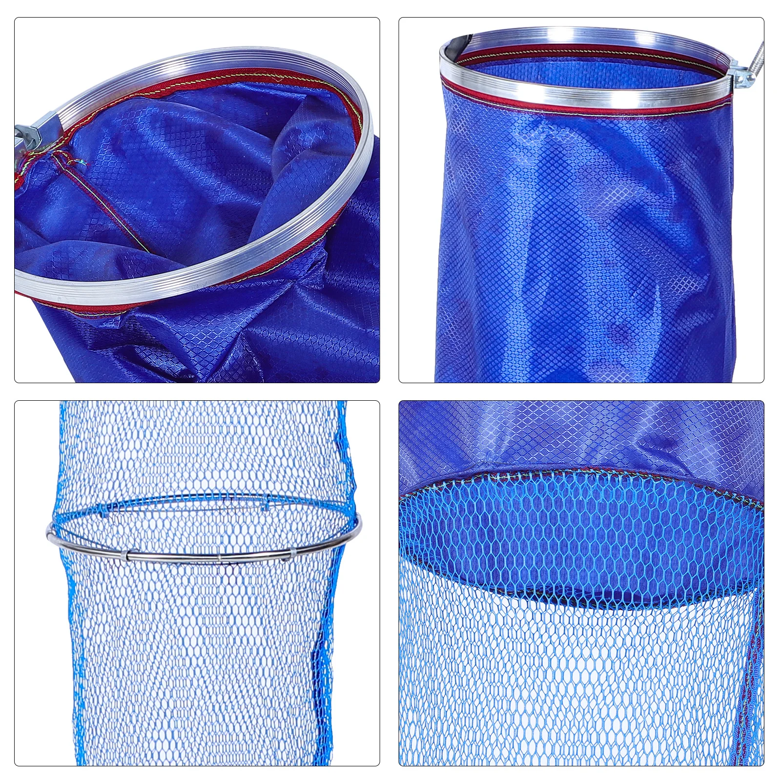 الفولاذ المقاوم للصدأ الأسماك الحرس النايلون الصيد صافي طوي خفيفة الوزن المحمولة قفص شبكي لأدوات تخزين الصيد في الهواء الطلق