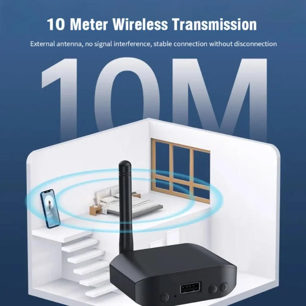 Bluetooth 5,3 аудиоприемник-передатчик 3,5 мм AUX U диск беспроводной HIFI качество звука аудиоадаптер с микрофоном для автомобильных динамиков