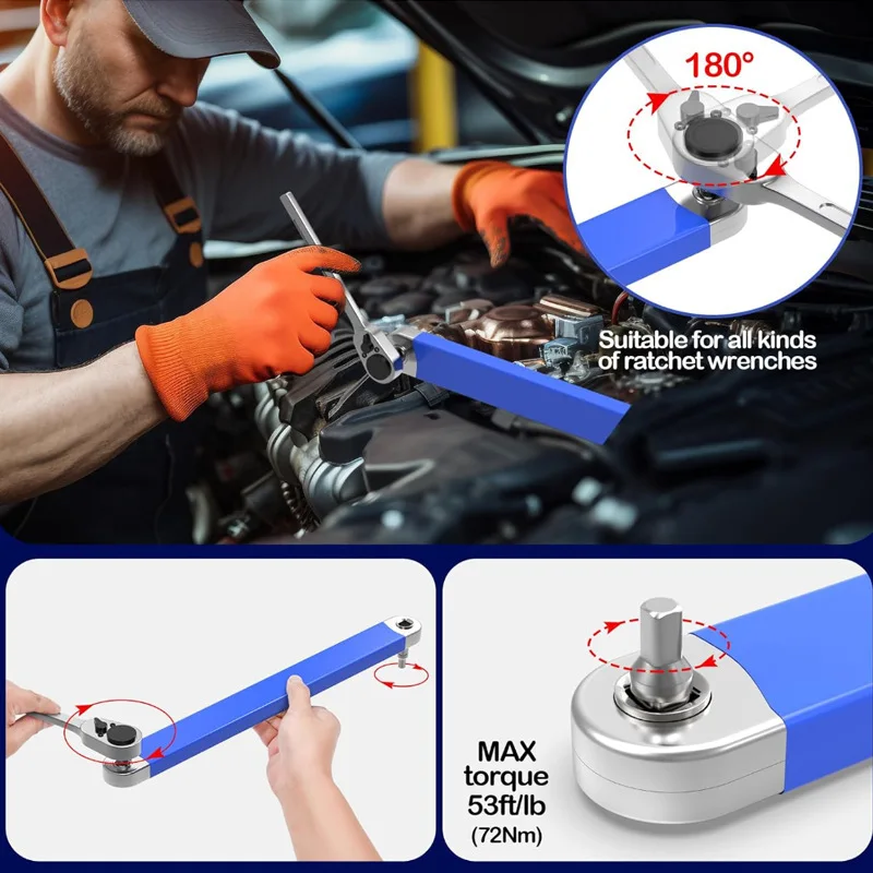 1 Labor-Saving Wrench for Car Truck Repair Offset Extension Wrench Tool and Multifunctional Ratchet Wrench with Conversion Head