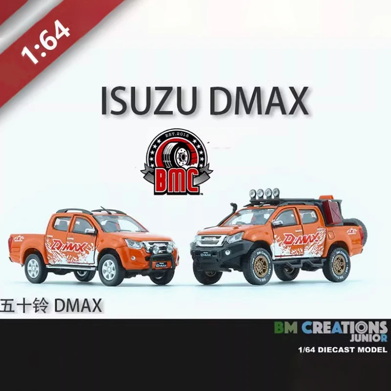 

BMC масштаб 1:64 ISUZU 2018 D-MAX пикап из сплава, имитация модели автомобиля, статическая коллекция, украшенная праздничная игрушка, сувенирный подарок