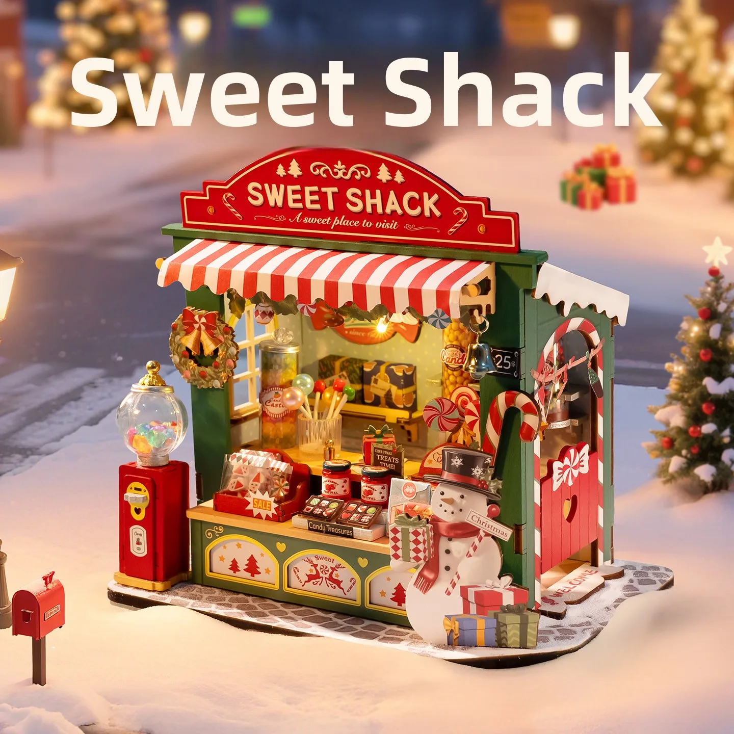 Modelo de Puesto de Dulces 3D DIY de Rolife, Pequeña Casa, Regalo de Navidad para Niñas, Modelo de Ensamblaje Estático, Jugue...