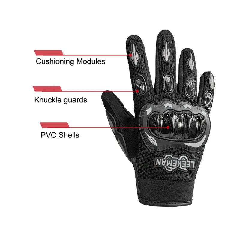 Guantes de motocicleta transpirables con pantalla táctil de dedo completo guantes de protección para deportes al aire libre accesorios de conducción de carreras impermeables