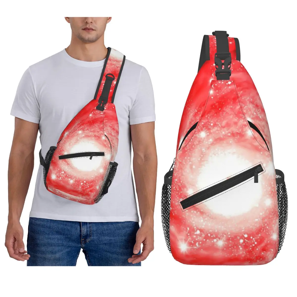 

Черные деревья, синяя космическая галактика, туманность, ночное небо, нагрудная сумка, мужской рюкзак через плечо, нагрудная сумка, походная рюкзак, сумка на плечо