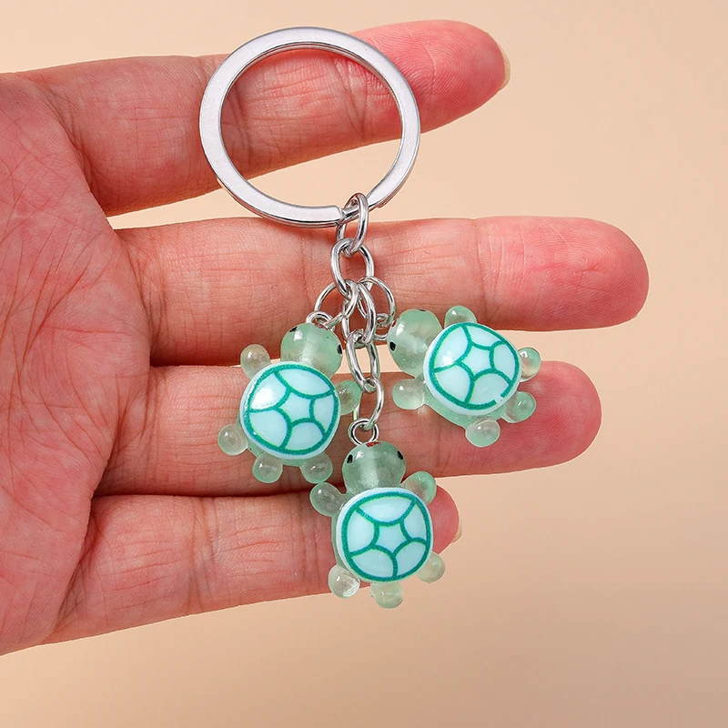 Cartoon-Tier-Schlüsselanhänger, bunter Schildkröten-Anhänger aus Harz, Schlüsselringe für Damen und Herren, Autoschlüssel, Handtaschen-Schlüsselanhänger, DIY-Schmuck, Geschenke – Detail 5