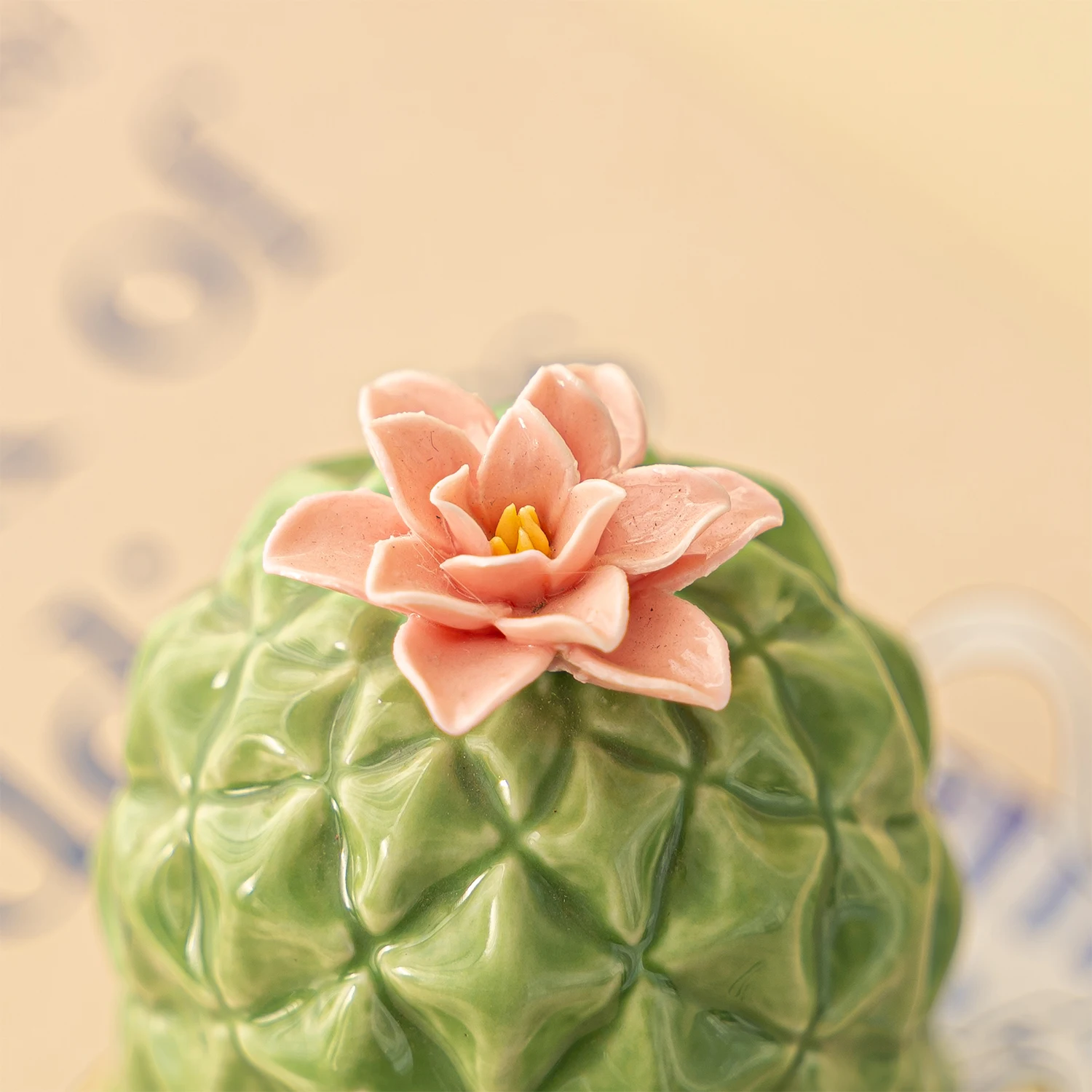 Cactus Ceramic Toothpick Holder Dispenser with Lid Living Room Dining Table Table Decoration Toothpick Jar view 4