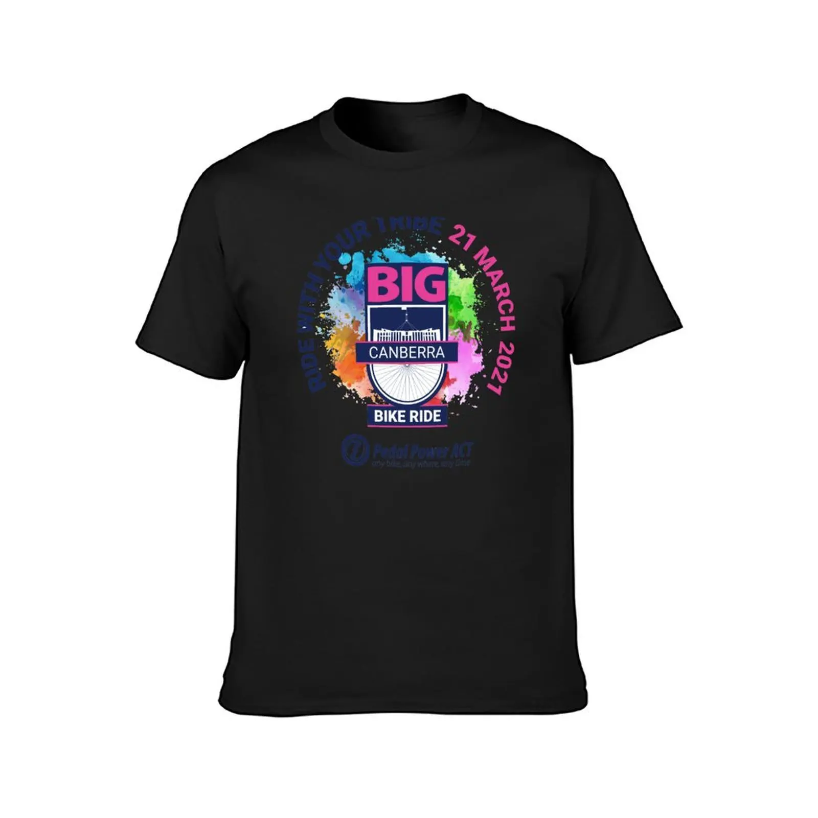 Big Canberra Bike Ride 2021 T-Shirt Short sleeve tee customs black t-shirts for men