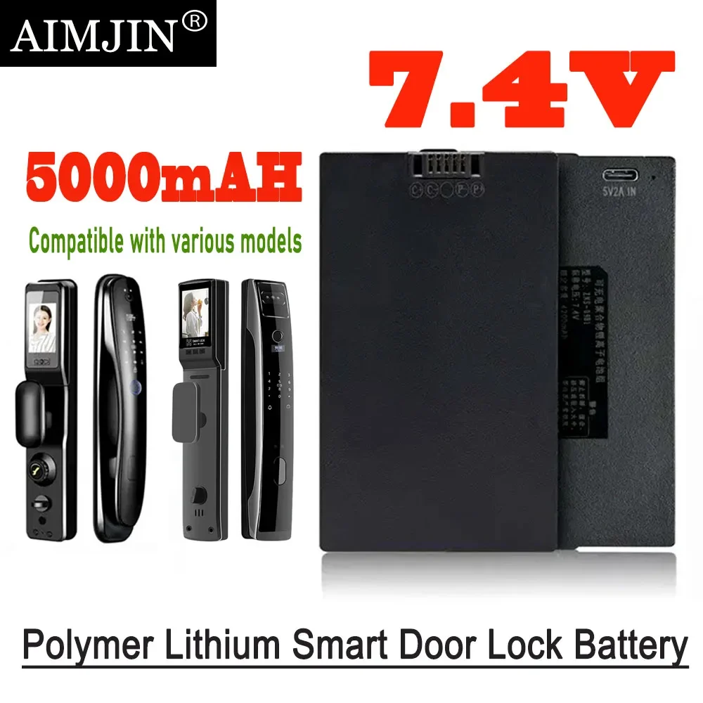 

7.4V Polymer Lithium Smart Door Lock Battery 5000mAh For Xiaomi Bosch Haier Ect