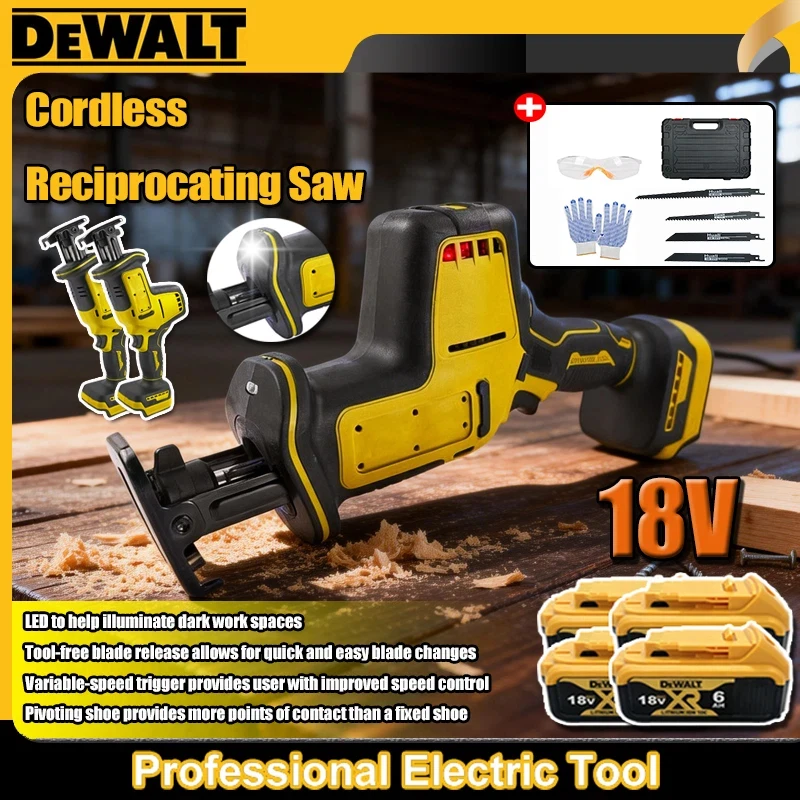 

Аккумуляторная бесщеточная сабельная пила DEWALT с регулировкой скорости для резки металла и дерева, электроинструмент для аккумуляторов Makita/Milwaukee 18В