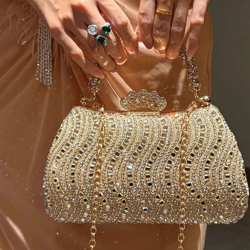 Shiny Crystal Clutch Purse Rhinestone Handmade Purses and Handbags Luxury Designer Evening Clutch Bag Purse Weding Party Bag