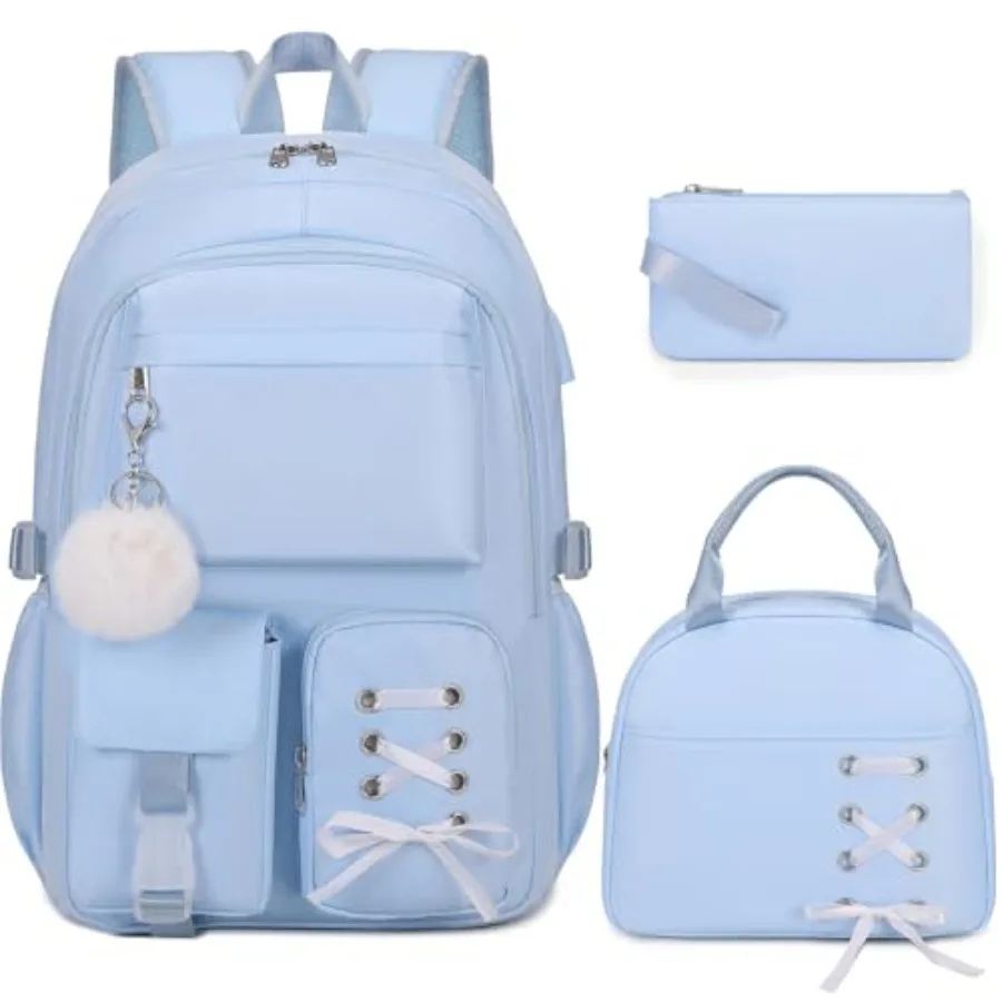 

Backpacks for Girls, Girls Backpack with Lunch Box and Pencil Pouch for Teens Girl Elementary Middle High School College Studen