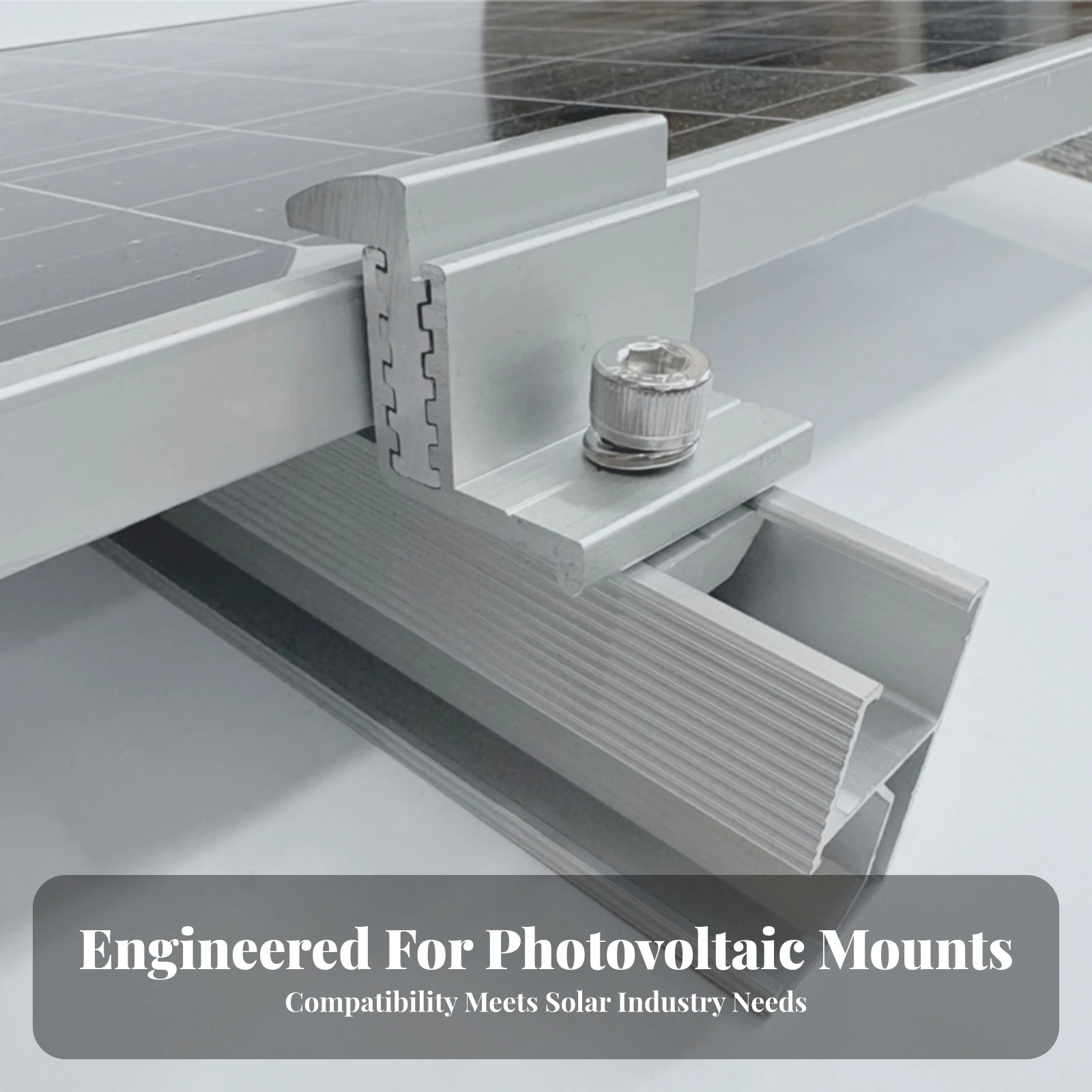Solar Panel Rail Clamp Aluminum Alloy Panel Edge Clamp Adjustable Serrated