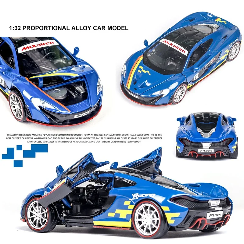 1:32 mclaren p1 modelo diecast carro liga de metal simulação puxar para trás veículos carros brinquedos para crianças presentes para crianças moda orn