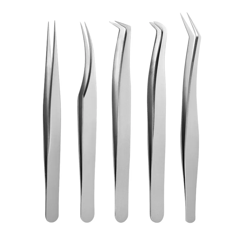 Pinzette per ciglia Pinzette per ciglia finte super dure Kit per trucco Strumenti Pinzette in acciaio inossidabile per trucco ciglia