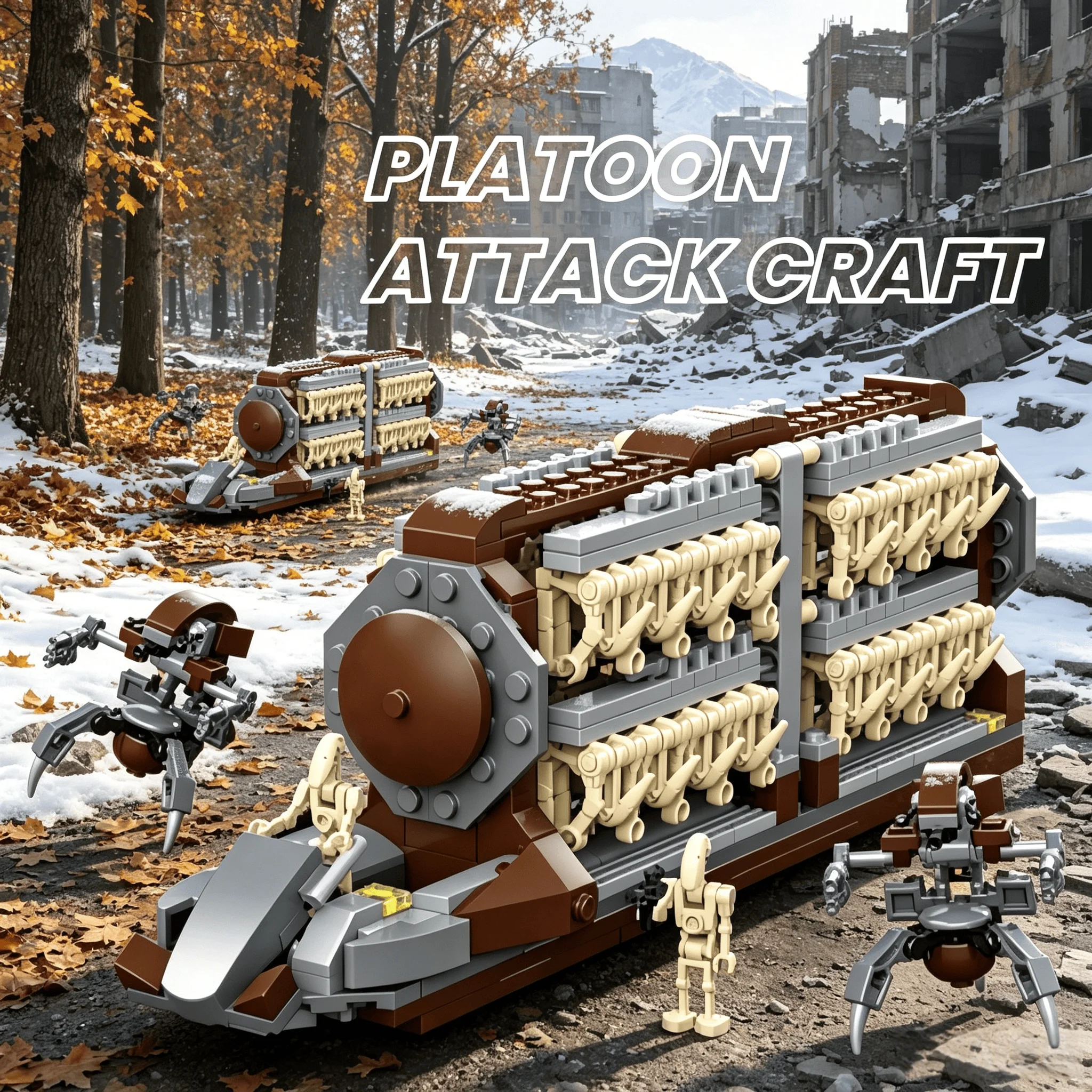 

Platoon Attack Craft Building Blocks Set Space Troop Transport Model Assembly Bricks Home Decor Party Toys Birthday Gifts