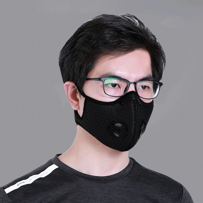 Reusable Men's Dust Masks, Activated Carbon, Outdoor Sports, with Additional Filter, Cotton