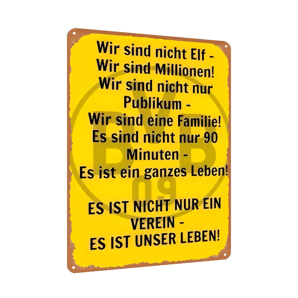 -Style Dortmund Fan Metal Sign, Iron Wall Decor Plaque for Home, Bar, Club, Office - Weather-Resistant Indoor/Outdoor Yellow Si