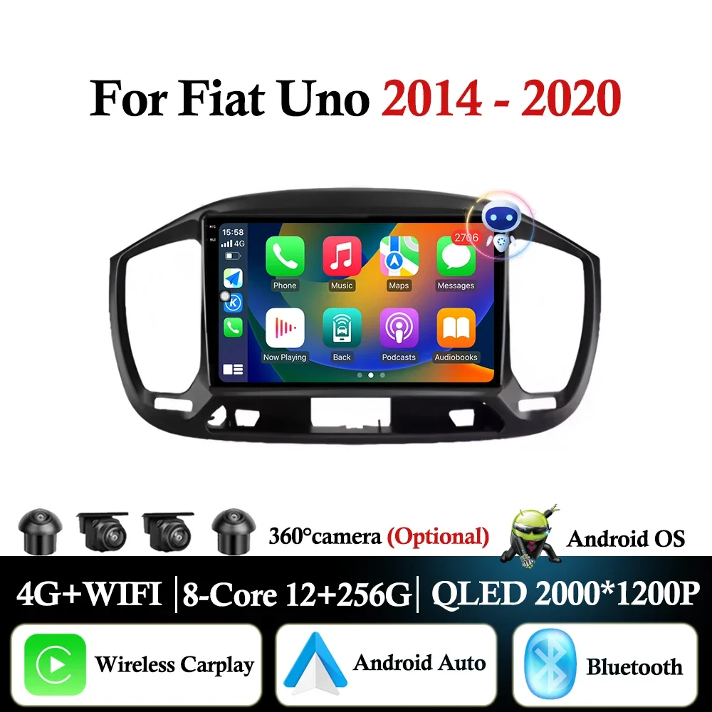 

for Fiat Uno 2014 - 2020 GPS Navigation Android WIFI Car Radio Multimedia video Player Wireless Carplay BT DSP Stereo Auto Tools