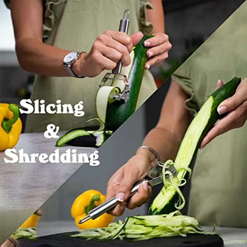 1 Pcs Stainless Steel Vegetable Peeler Commercial Grade Julienne Cutter, Slicer, Shredder,Scraper Fruit, Potatoes