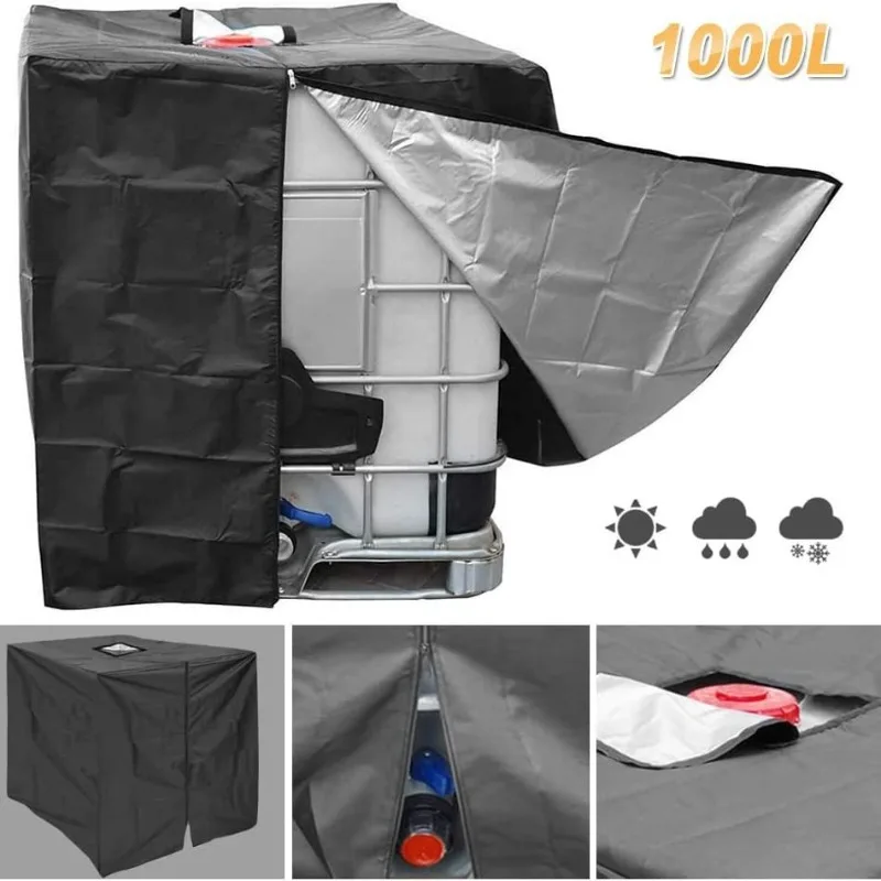

210D Hot Seller Water Tank Cover 1000L Outdoor IBC Tote Waterproof Dustproof Insulated Barrel Protector