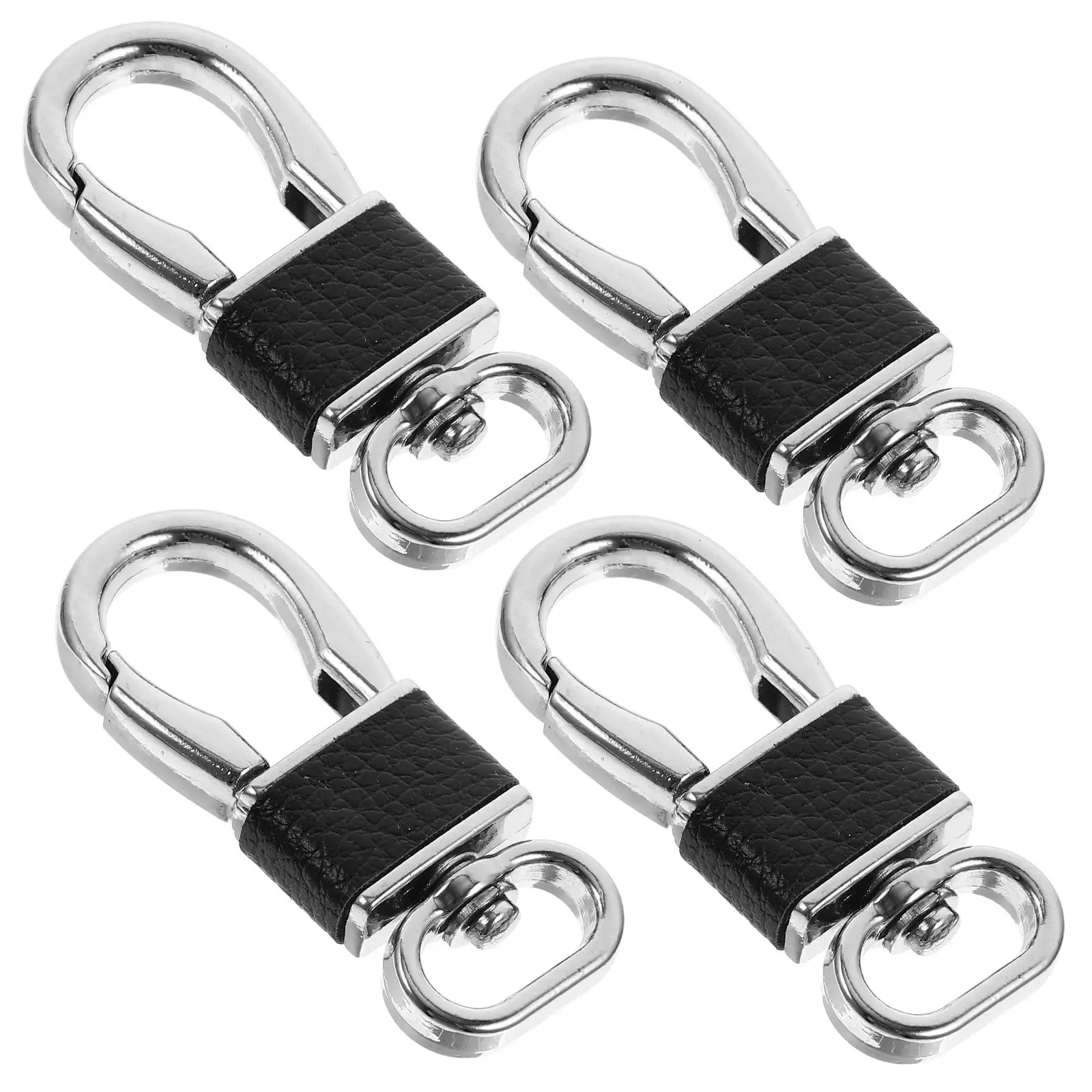 

4 Pcs Carabiner Keychain Retainer Zinc Alloy PU Lightweight Portable Key Ring Holder Men Chains For Climbing Camping