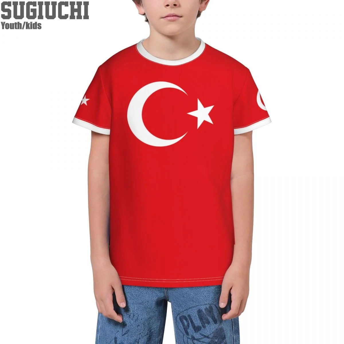 Custom Name Number Turkey Flag Emblem 3D T-shirts For Kids Youth Boy/Girl Tees jersey Soccer Football Fans Gift T shirt