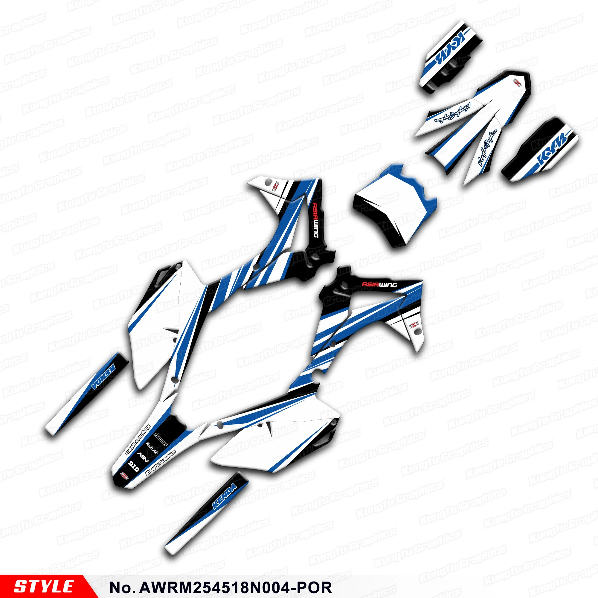 

JY RACING Motorcycle Stickers Adhesive Decals for Asiawing RM250 RM450 RM 250 RM 450 18 19 20 21 22 23 24, AWRM254518N004-POR