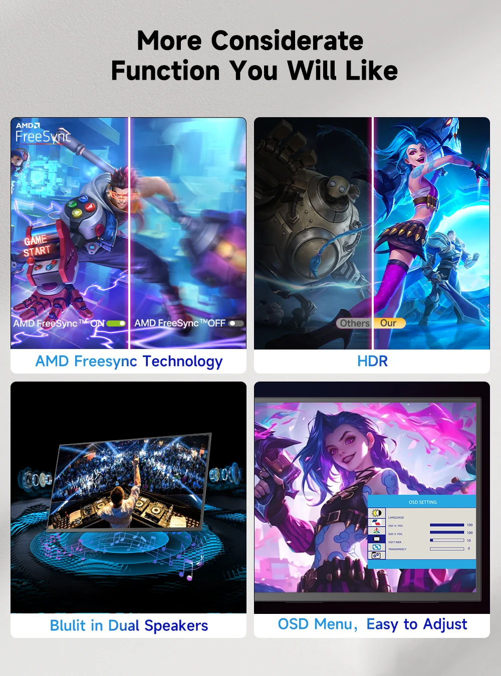 شاشة UPERFECT 4K كبيرة محمولة مقاس 23.8 بوصة UHD 3840 * 2160 100% sRGB FreeSync شاشة خارجية لأجهزة الكمبيوتر المكتبية والكمبيوتر المحمول والكمبيوتر الشخصي الصغير MacBook مع حامل VESA HDMI USB-C شاشة ألعاب