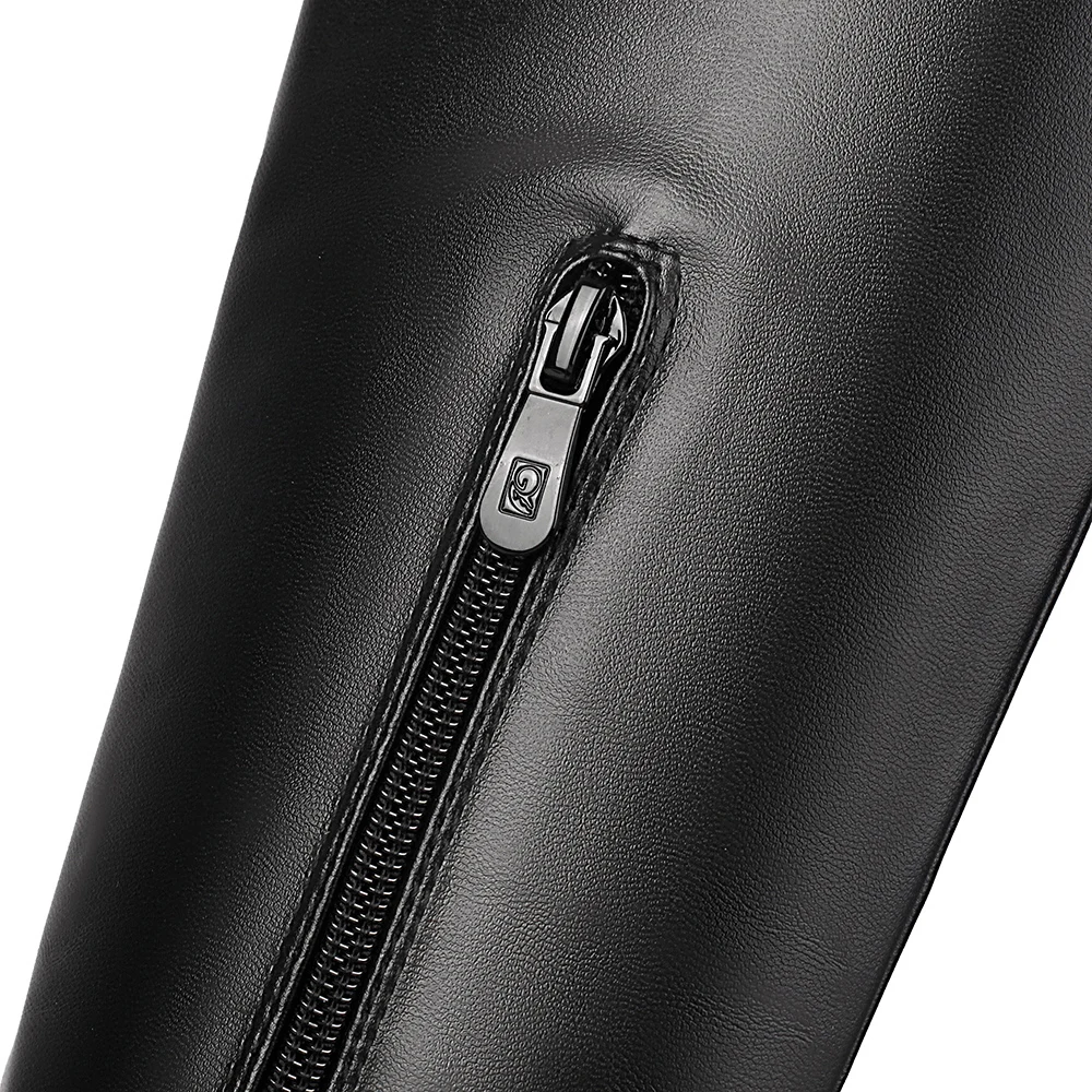 2025 New Winter Elegant White Black Women Mid Calf Boots Sweet 6cm High Heel Lady Party Shoes Plus Big Size 12 43 45 48