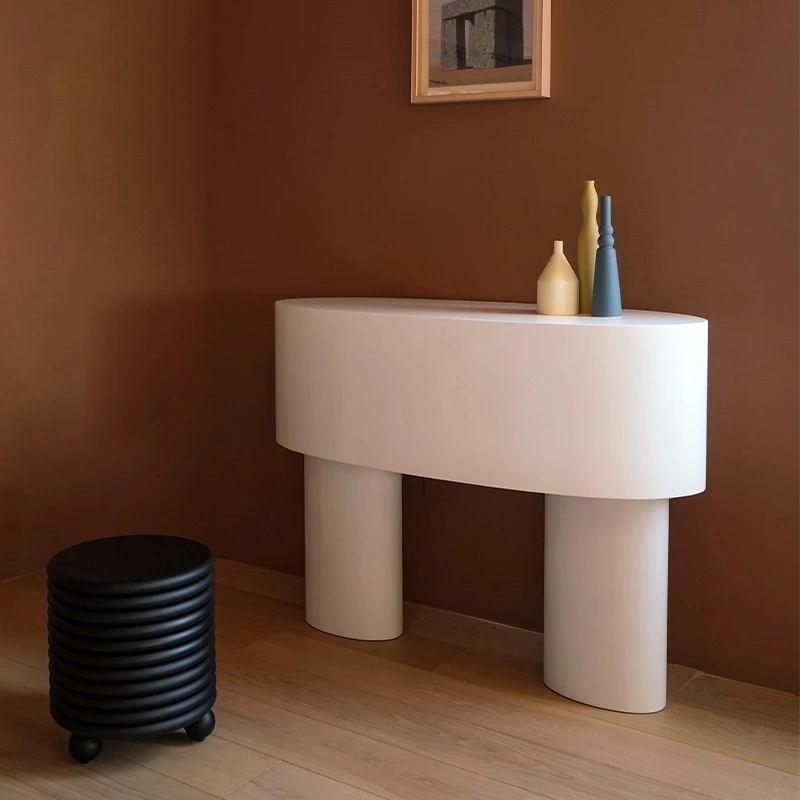 Nordic minimalist entry hall, hall table, artistic and creative hall table