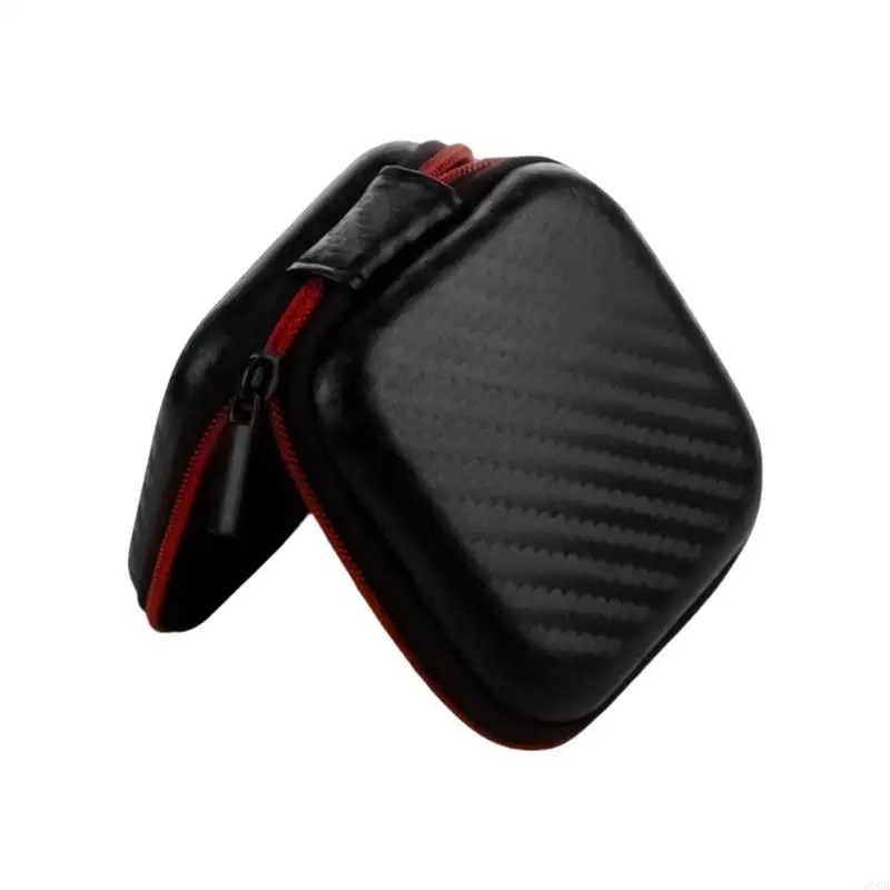 Carbon Fiber Gadget Storage Case Secure Zippers Closures for Mobile Phone Data Cable Small Electronic Accessories