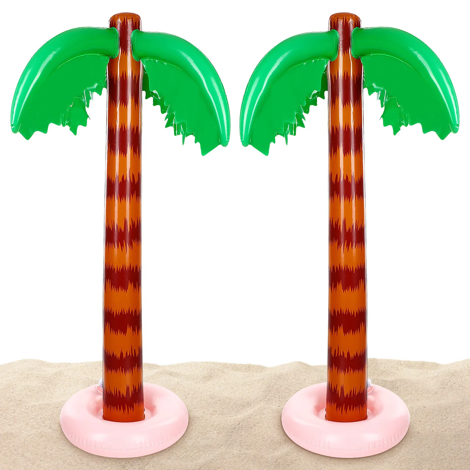 2 Piezas de Palmeras de Coco Inflables, Ligeras y Desmontables, Ideales para Piscinas, Juegos Infantiles al Aire Libre y Fiestas de Verano