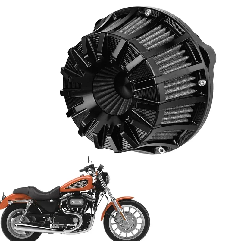 for Harley XL Sportster 883 72 CNC Crafts Intake Air Cleaner Filter 10 Inverted Motorcycle Parts