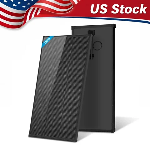AeternaSol 200W Solar Panel 18V N-Type Mono 18BB Roof RV Boat Off-Grid Battery