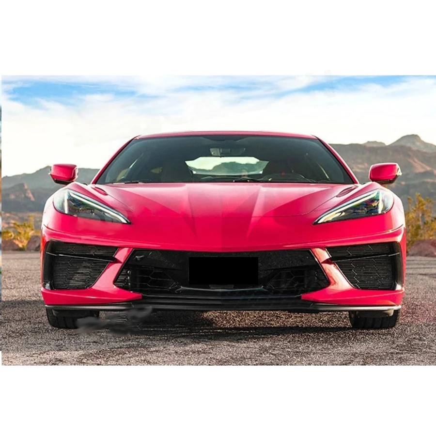 For Chevrolet Corvette C8 Z51 2020-2023 Car Front Bumper Lip Splitter Bumper Diffuser Guard Protector Front Bumper Lip Splitter