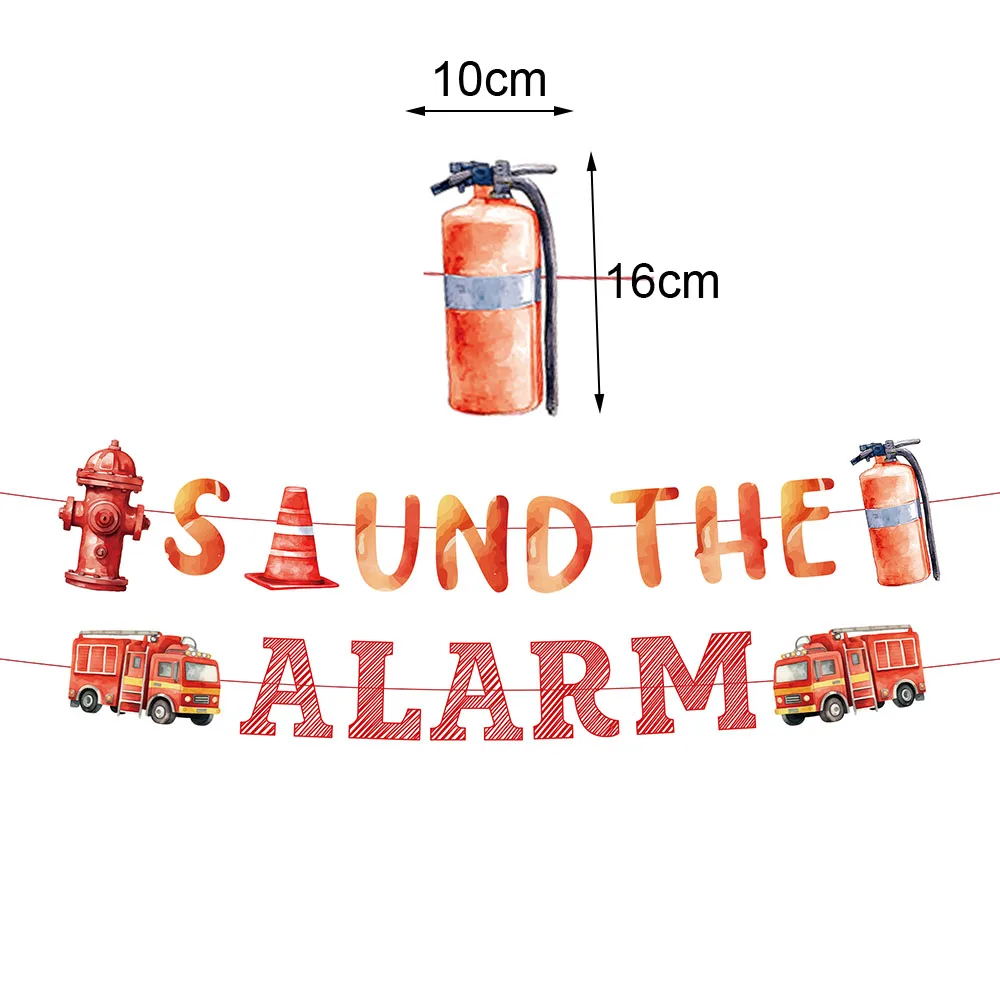 Firetruck Party Supplies Fire Paper Cups Fire Flame Drinking Straws Cake Topper Firefighter Birthday Party Decorations