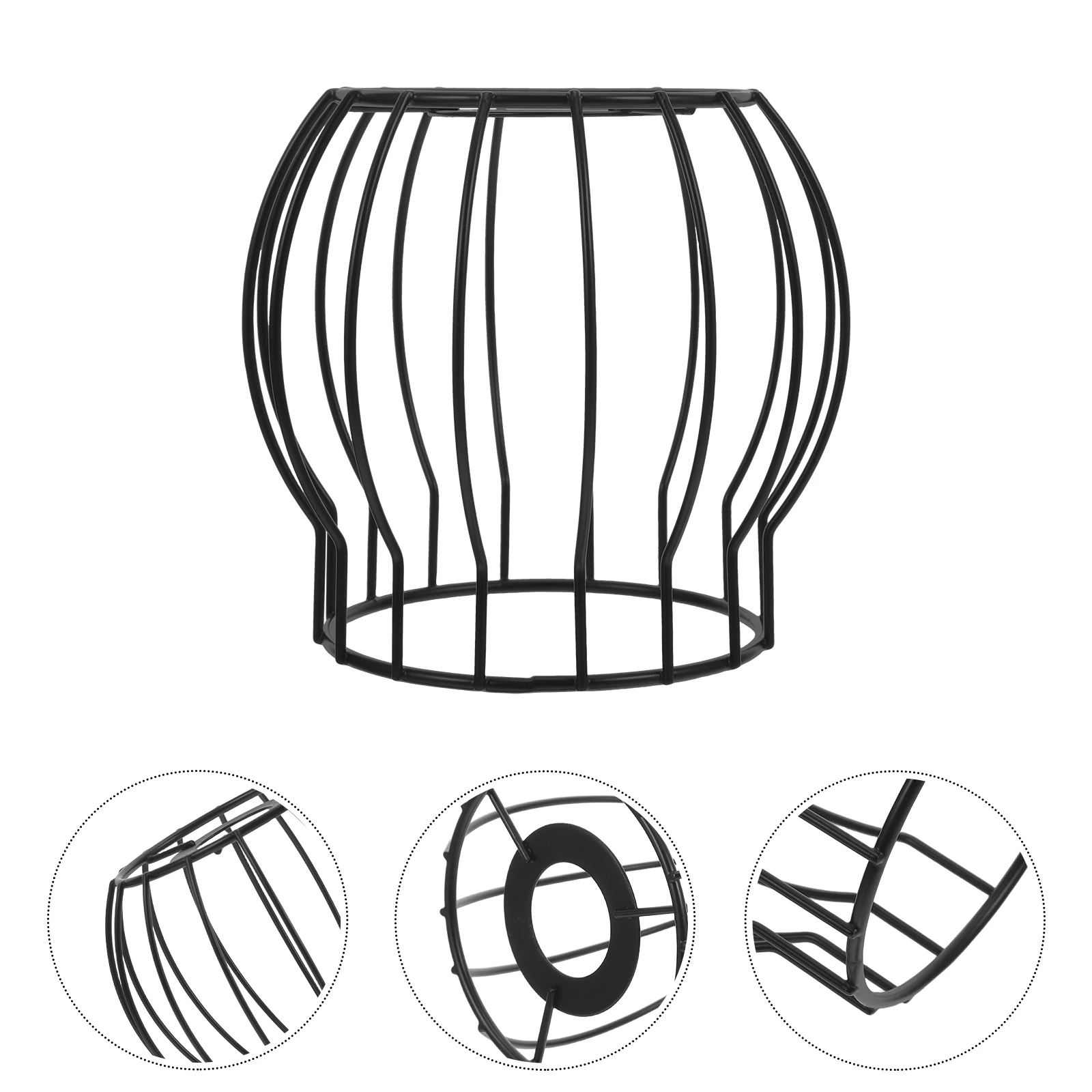 

Metal Lamp Shade E14 3Mm Hole Hollow Out Industrial Style Wire Cage Light Cover For Ceiling Floor Pendant Lamps Home Diy Kit