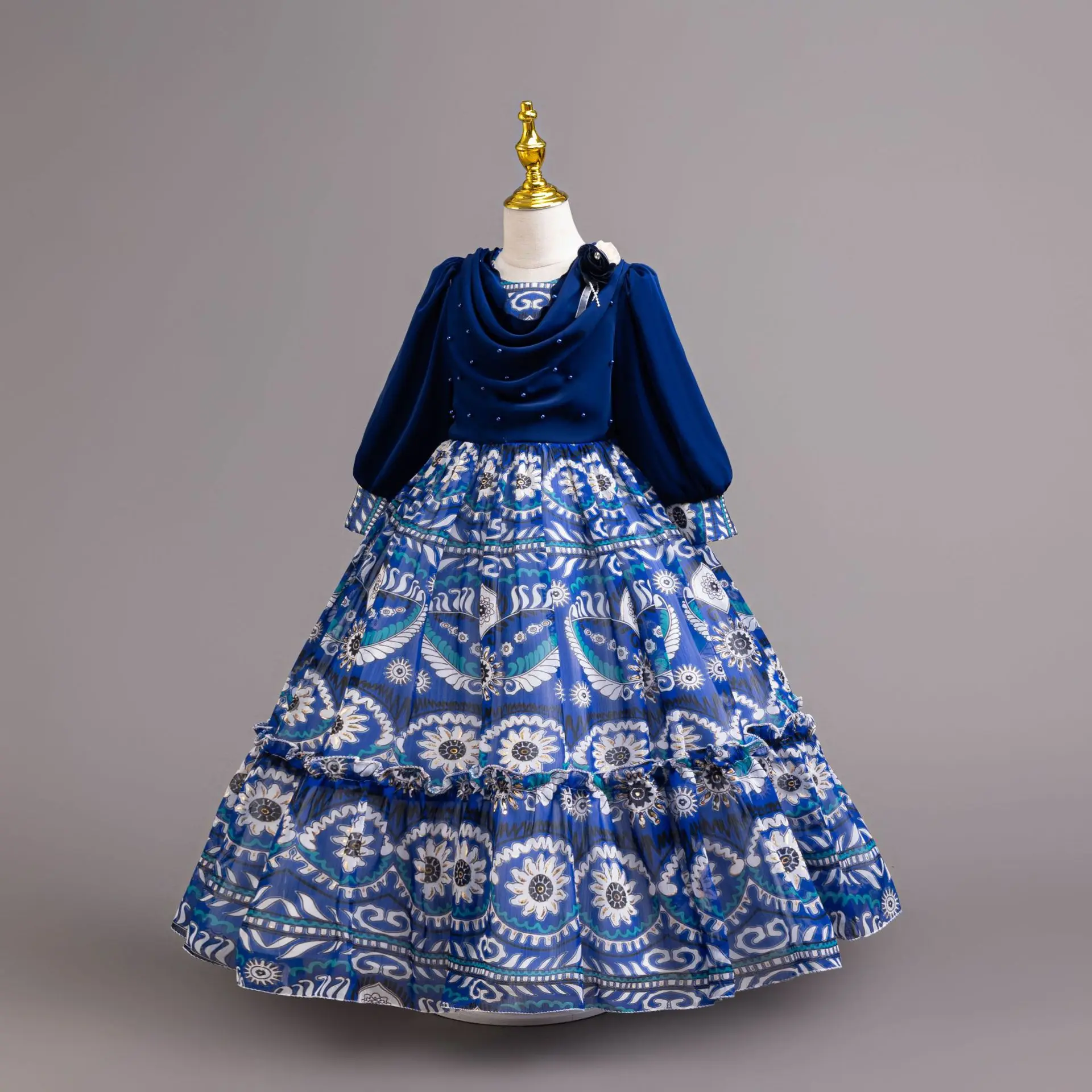 فستان رسمي للفتيات من HETISO أزياء أعياد ميلاد للأطفال من الشيفون لحفلات الزفاف وحفلات الزفاف فستان أطفال عتيق مزين بالزهور من 3 إلى 12 سنة