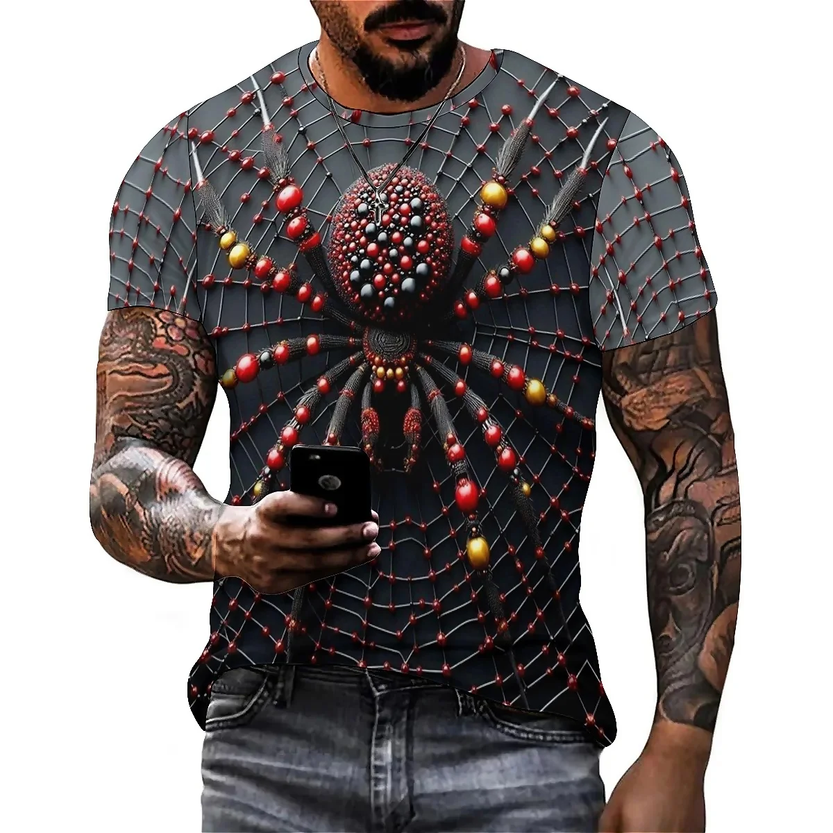 

Men's Colorful 3D Printed Short-Sleeve T-Shirt - Summer Beach, Shirt-Style, Couple Outfit