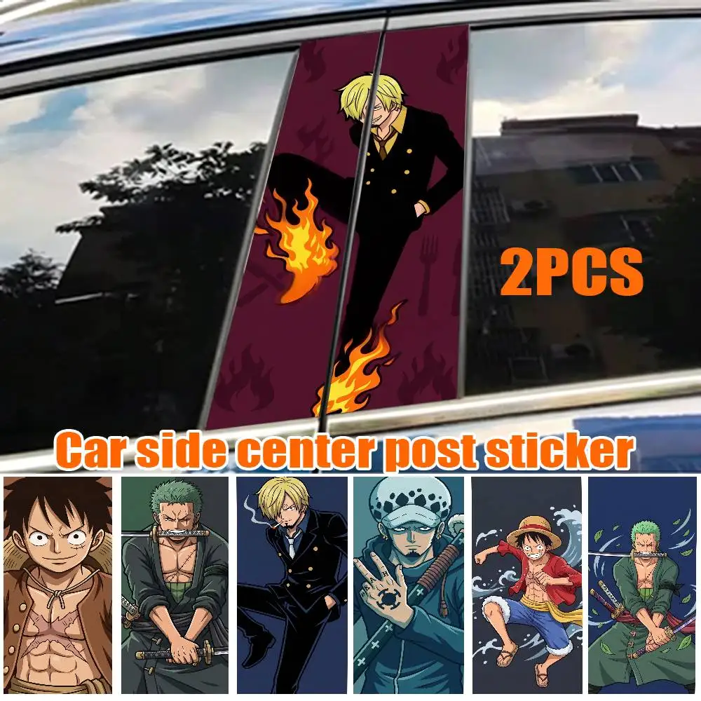 

one piece luffy zoro Car Sticker Auto B-pillar Center Column Decor Cover Scratches Waterproof Sunscreen Vinyl Decals Accessories