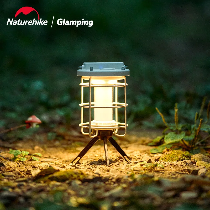 Naturehike Outdoor IPX5 Waterproof Lighting Light Rechargeable LED Camping Atmosphere Lamp With Tripod Hiking Camping Tent Light