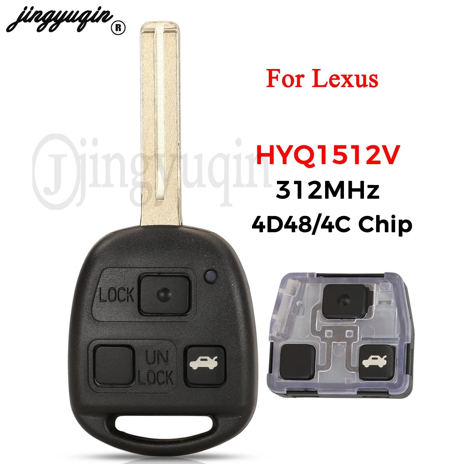 jingyuqin HYQ1512V For Lexus SC430 LS430 ES430 2001-2007 Car 312MHz Remote Control Key 4D48/4C Chip Toy48 Blade 89070-50660