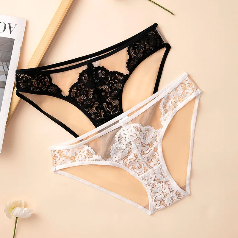 

Женские кружевные трусики из чистого хлопка, осенние дышащие сексуальные женские трусы со средней талией для девочек