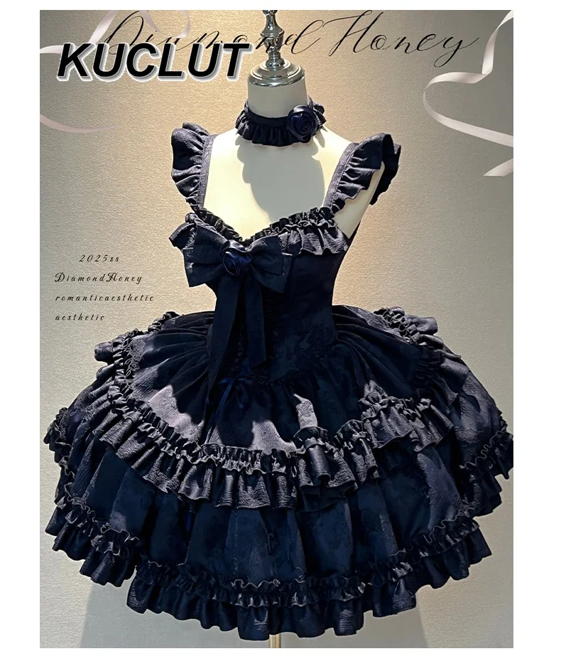 

Princess Romantic Lolita Style Casual Short Dress Femme 2025 New Ball Gown Sweet Cute Fashion Elegant Women's Dresse Summer